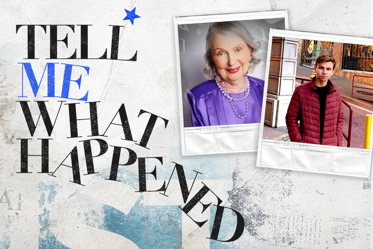 Tell Me What Happened logo and a photo of Taylor Hash featured in Season 3, Episode 7 of Tell Me What Happened: an original podcast by OnStar.