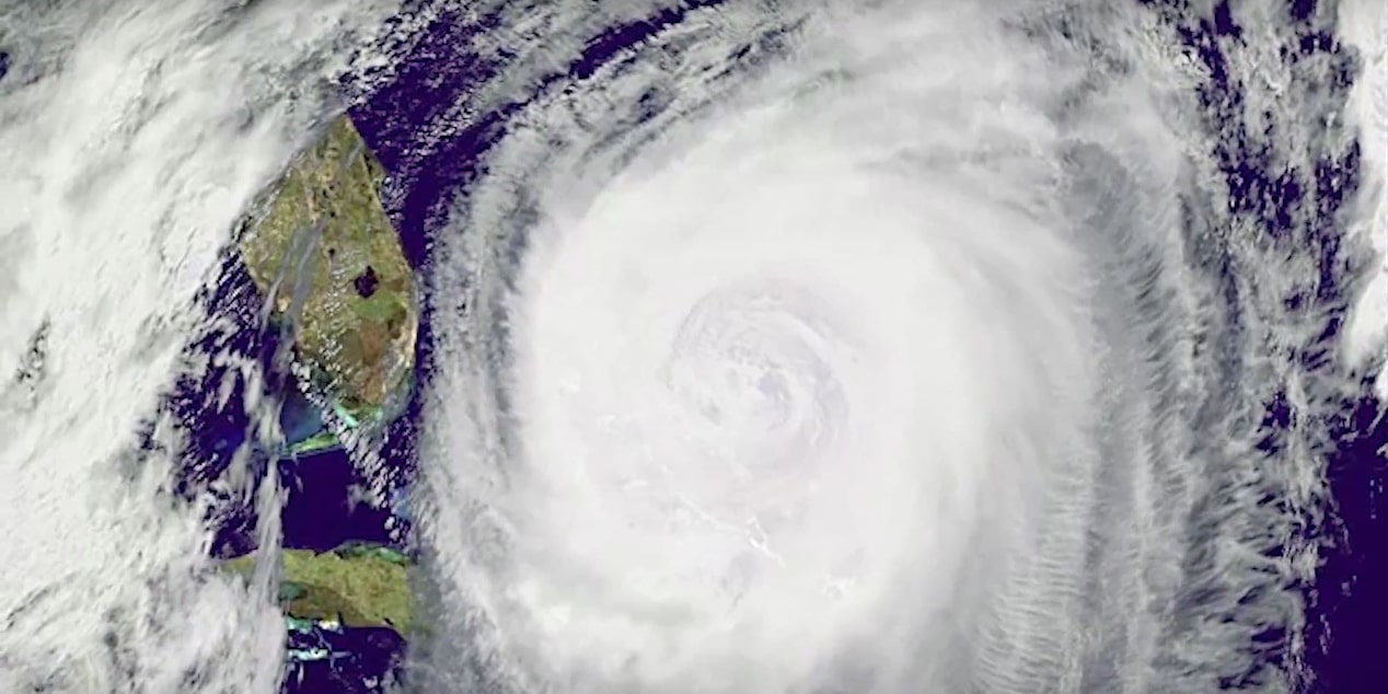 Hurricane Storm Satellite Photo Near Florida 