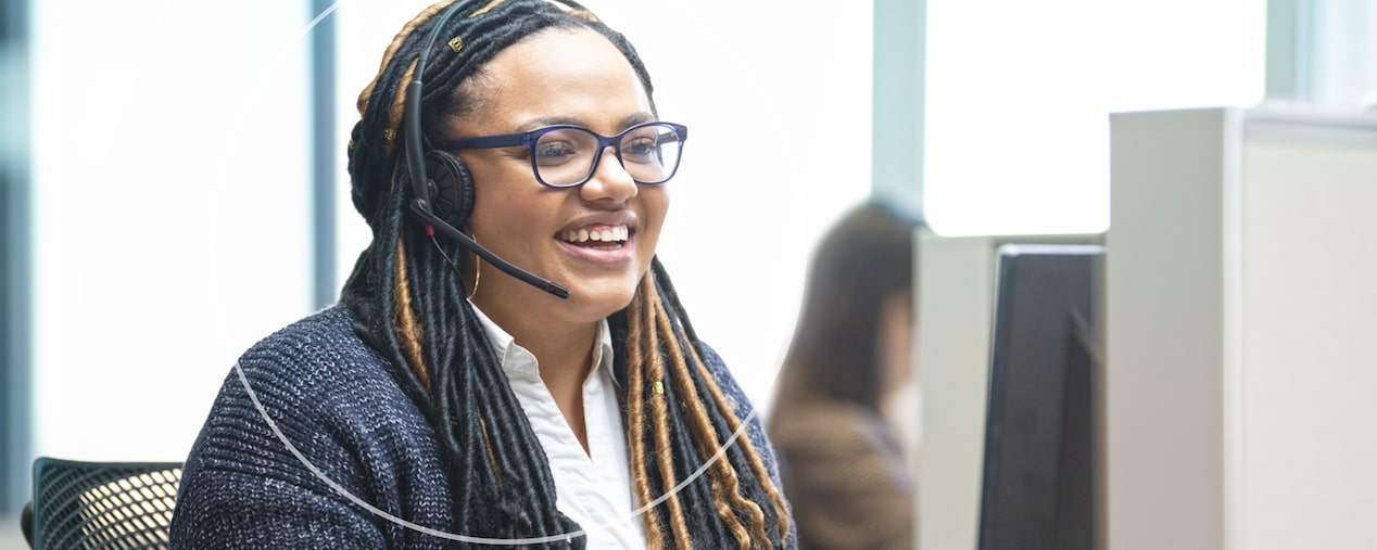 Female OnStar Advisor Smiling Wearing Headset